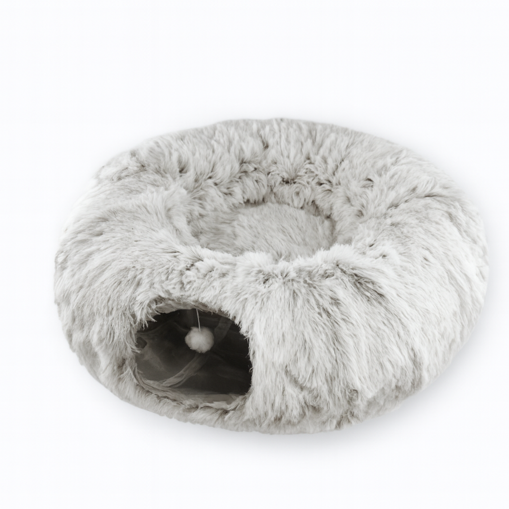 Plush Cat Bed with Tunnel