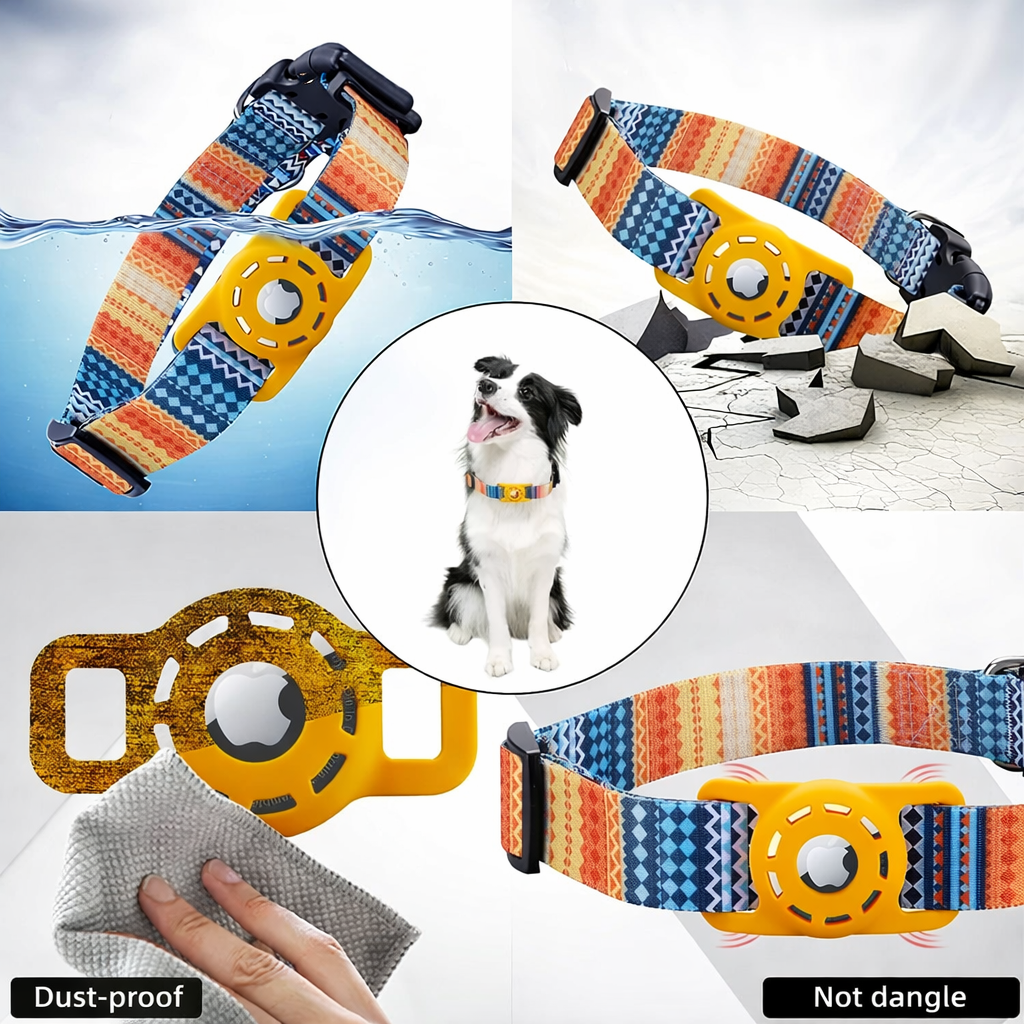 AirTag dog collar with waterproof, dust-proof, shock-resistant and washable protective holder
