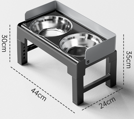 Elevated dog bowl with dual stainless steel bowls for dogs