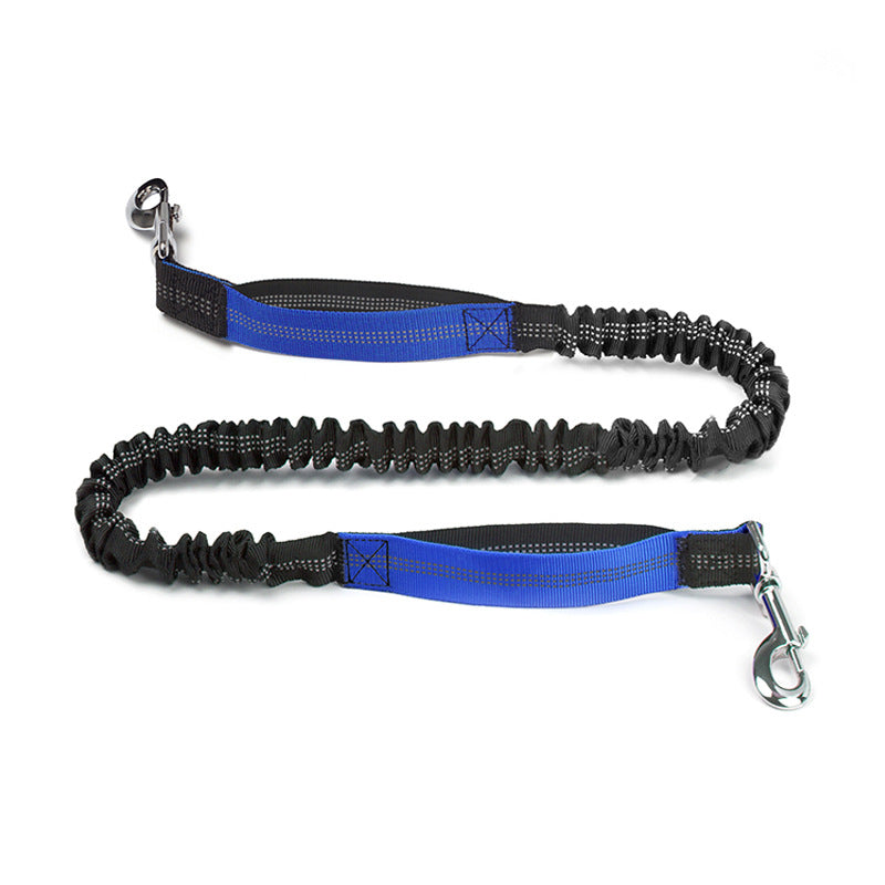 Hands free dog leash waist bag shown from front side and back view