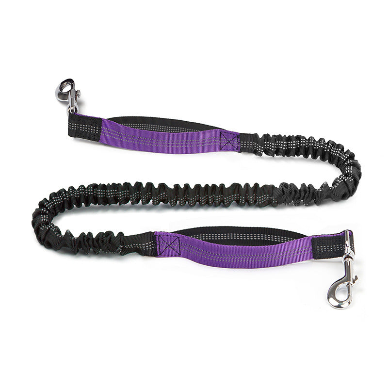 Hands free dog leash waist pouch with cable opening and zipper compartment